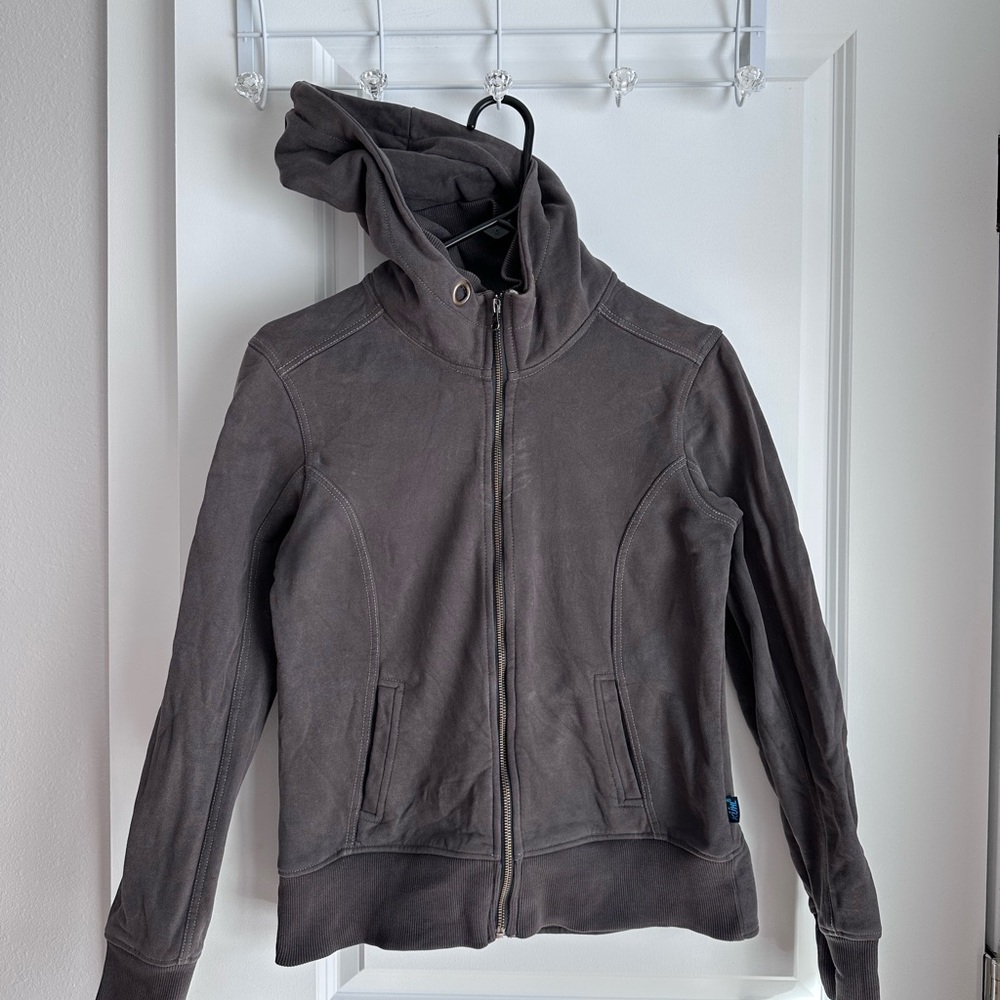 KUHL Women’s Light Brown Zip-Up Hoodie Jacket – Lined Hood – Size Small